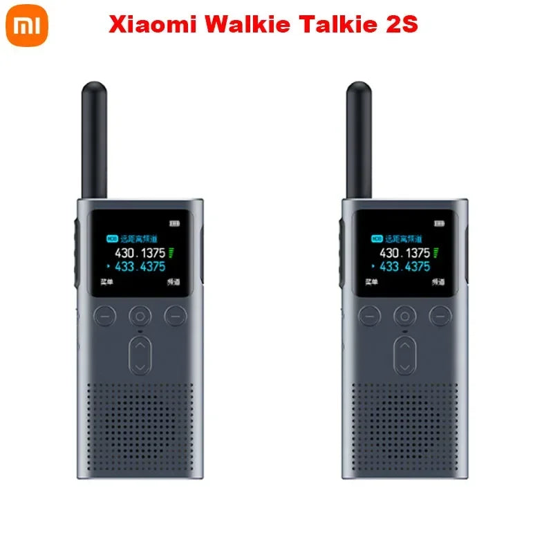 XIAOMI Walkie Talkie 2S 1.77"Color Screen 4W Power 120-hour Standby Dual Mode 5km Call Distance IP54 Outdoors Security Intercom