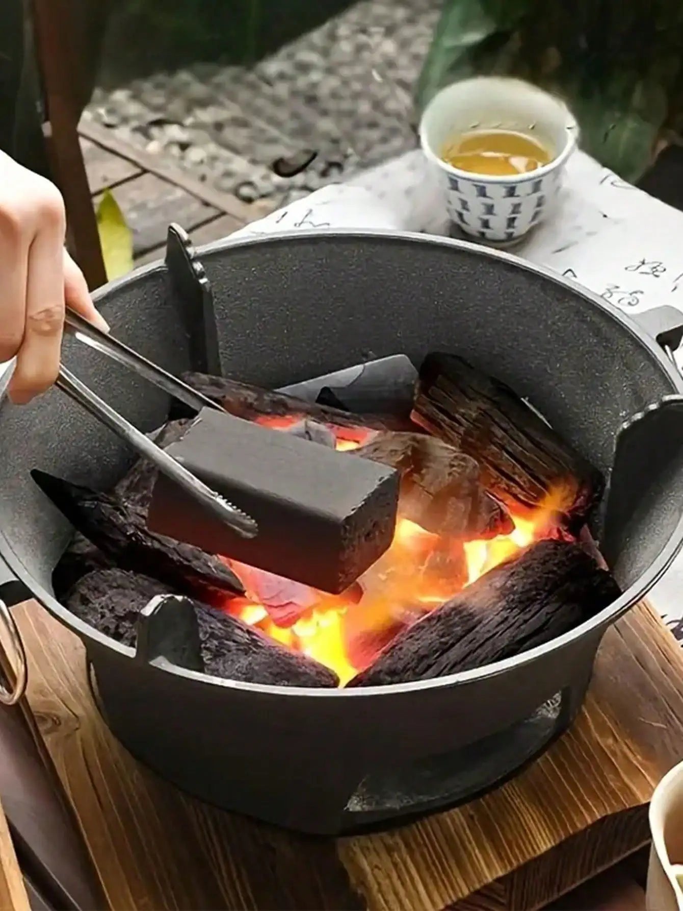 Durable High‑Temperature Resistant Cast Iron Charcoal Burner Complete BBQ Grill Stove Smokeless Portable Heating & Tea Making Stove Vintage Old‑Fashioned Design For Backyard Patio Home Garden Holiday Gift