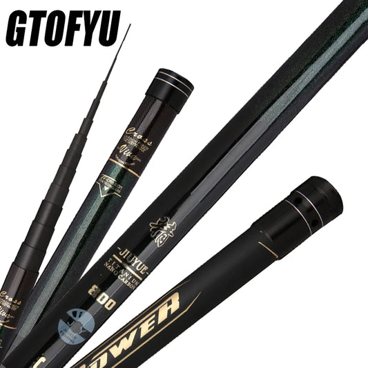 8m 9m 10m 11m 12m Carbon Fishing Rod 10kg above Superhard Long Distance Throwing shot pole Telescopic High Quality Stream Rod