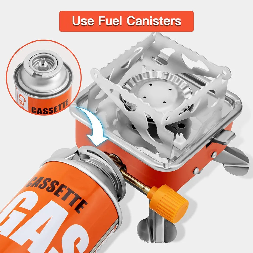 Night Cat Backpacking Stove Portable: Camping Gas Stove Foldable Mini Collapsible