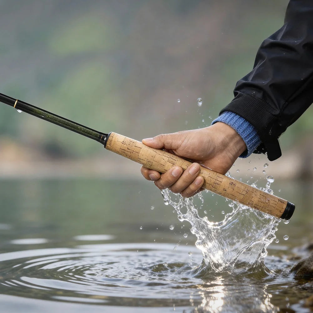 Tenkara Fly Fishing Rod 44-350cm Carbon Fiber With Imitation Wood Handle For Stream Fishing Gear