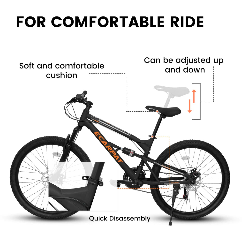 26 Inch Steel Frame Shock Fork Plus Shock Absorber 21-speed Unisex Mountain Bike