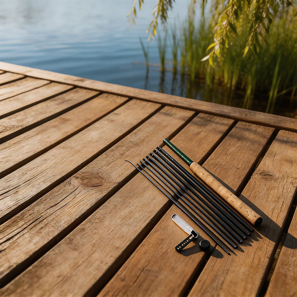 Tenkara Fly Fishing Rod 44-350cm Carbon Fiber With Imitation Wood Handle For Stream Fishing Gear