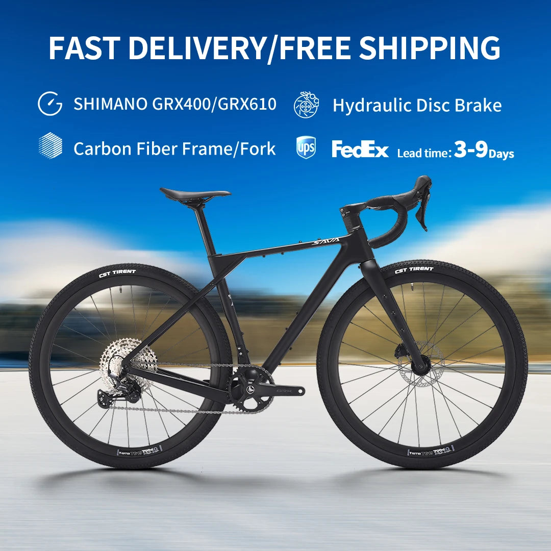 SAVA R21 Gelaro S6 / S4 Gravel Bike, All Terrain Off Road Bike, 700C Carbon Fiber Frame and GRX 11/GRX 20Speed Gearset Bicycle