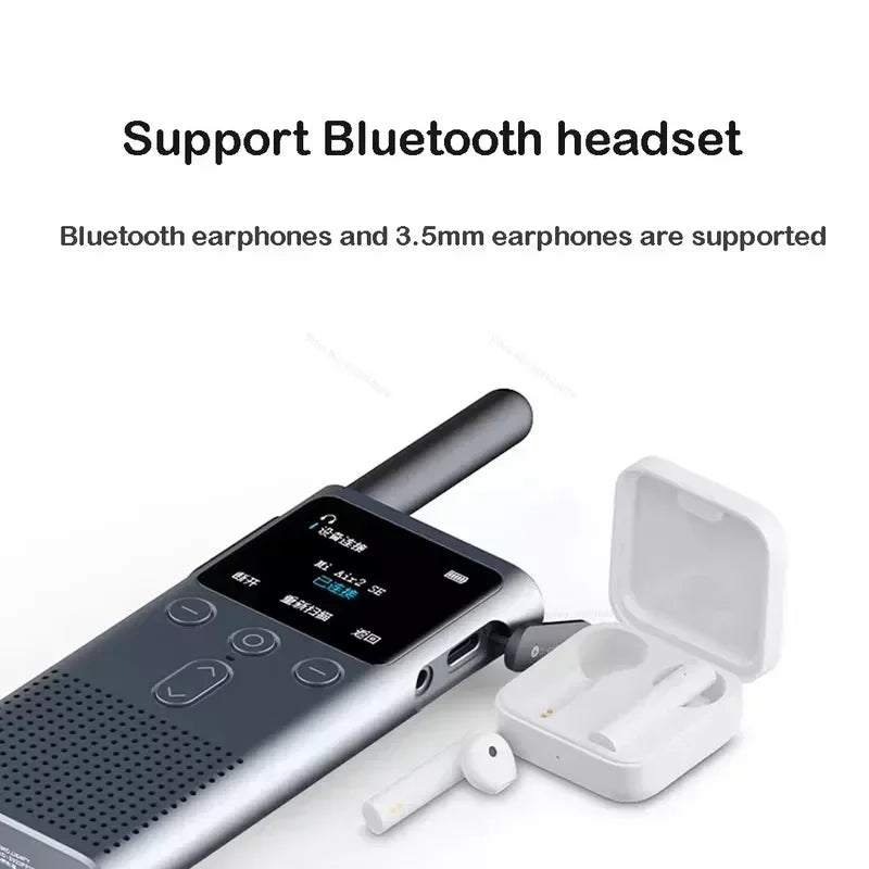 XIAOMI Walkie Talkie 2S 1.77"Color Screen 4W Power 120-hour Standby Dual Mode 5km Call Distance IP54 Outdoors Security Intercom