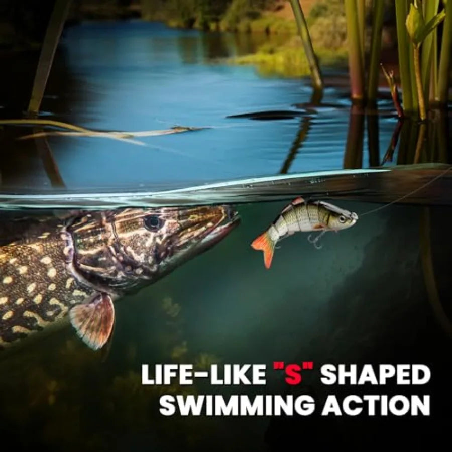 Bass Fishing Lure for Freshwater and Saltwater Lifelike Fishing Lures Multi Jointed Swimbait for Bass Trout Crappie Walleye Pik