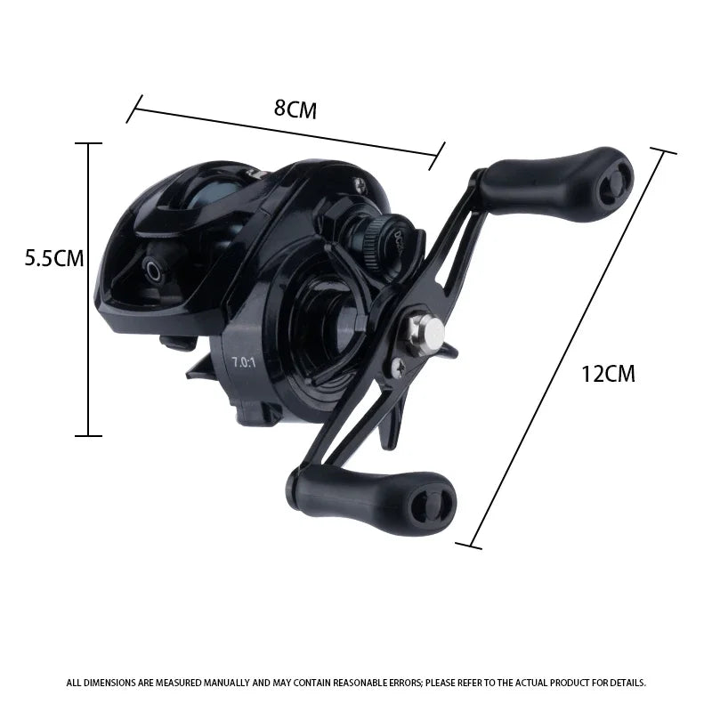 DEUKIO Baitcasting Fishing Reel DC Smart Control Long Cast Brass Gears 7.0:1 5+1BB Max Drag 8kg for Saltwater Freshwater