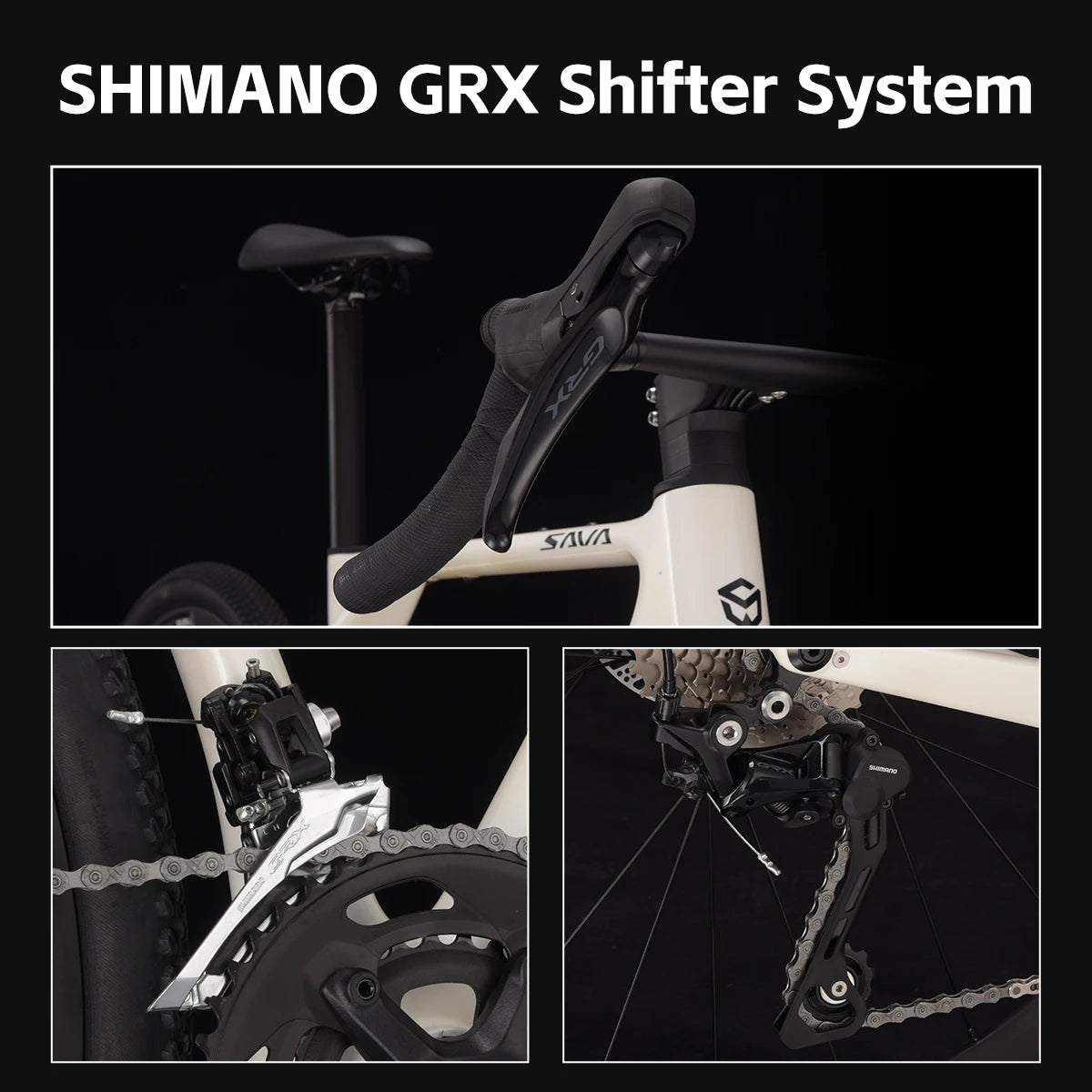 SAVA R21 Gelaro S6 / S4 Gravel Bike, All Terrain Off Road Bike, 700C Carbon Fiber Frame and GRX 11/GRX 20Speed Gearset Bicycle