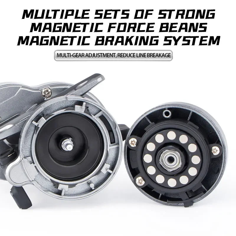 DEUKIO Fishing Reel Cast Drums Wheel Drag 5kg Casting Reels 5+1BB Aluminum Alloy Handle With Rubber Knobs