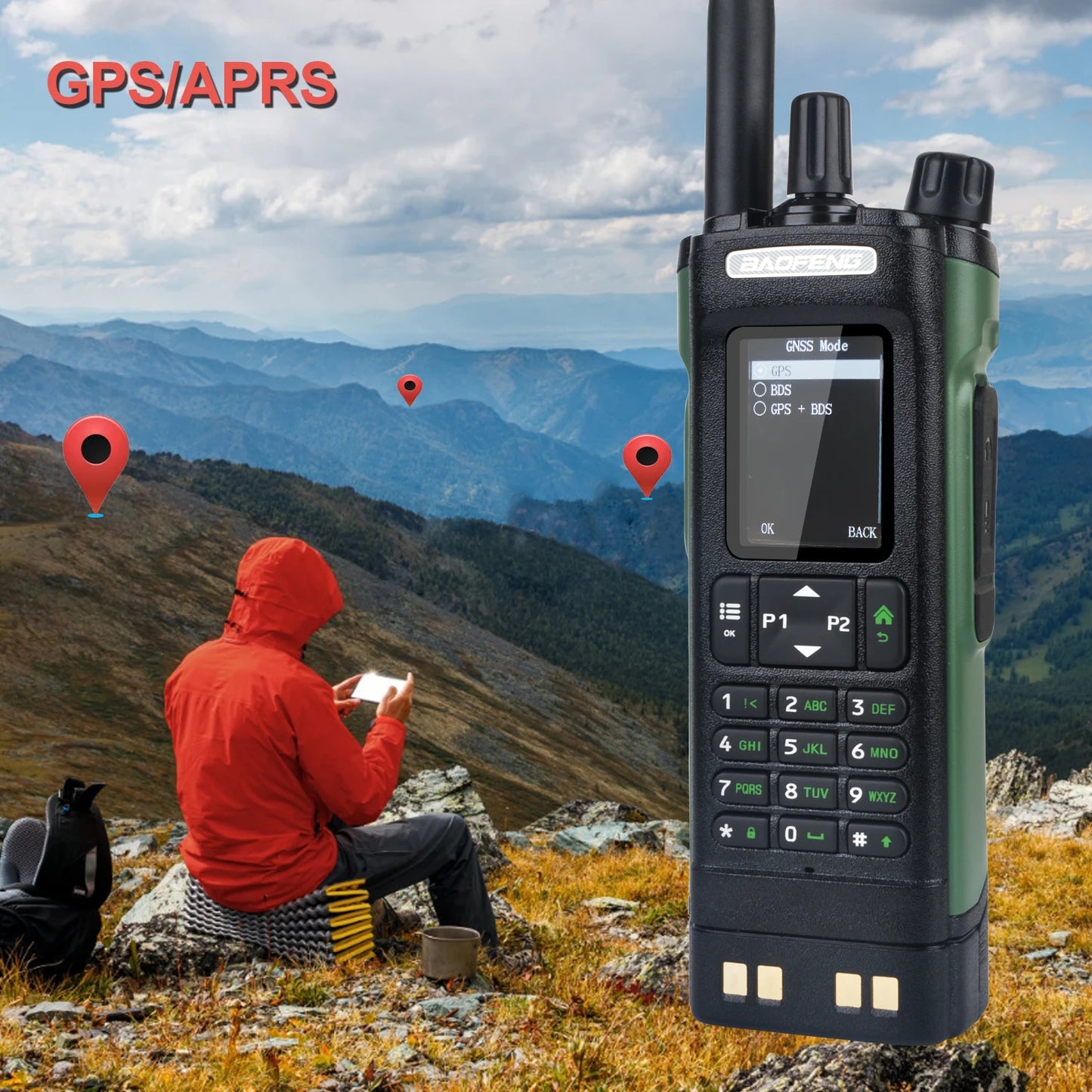 Baofeng DM-32 DMR Digitial GPS Walkie Talkie 8W 144/430MHz VHF UHF 2M 70CM Amateur Air Band Rx Radio DM-32UV