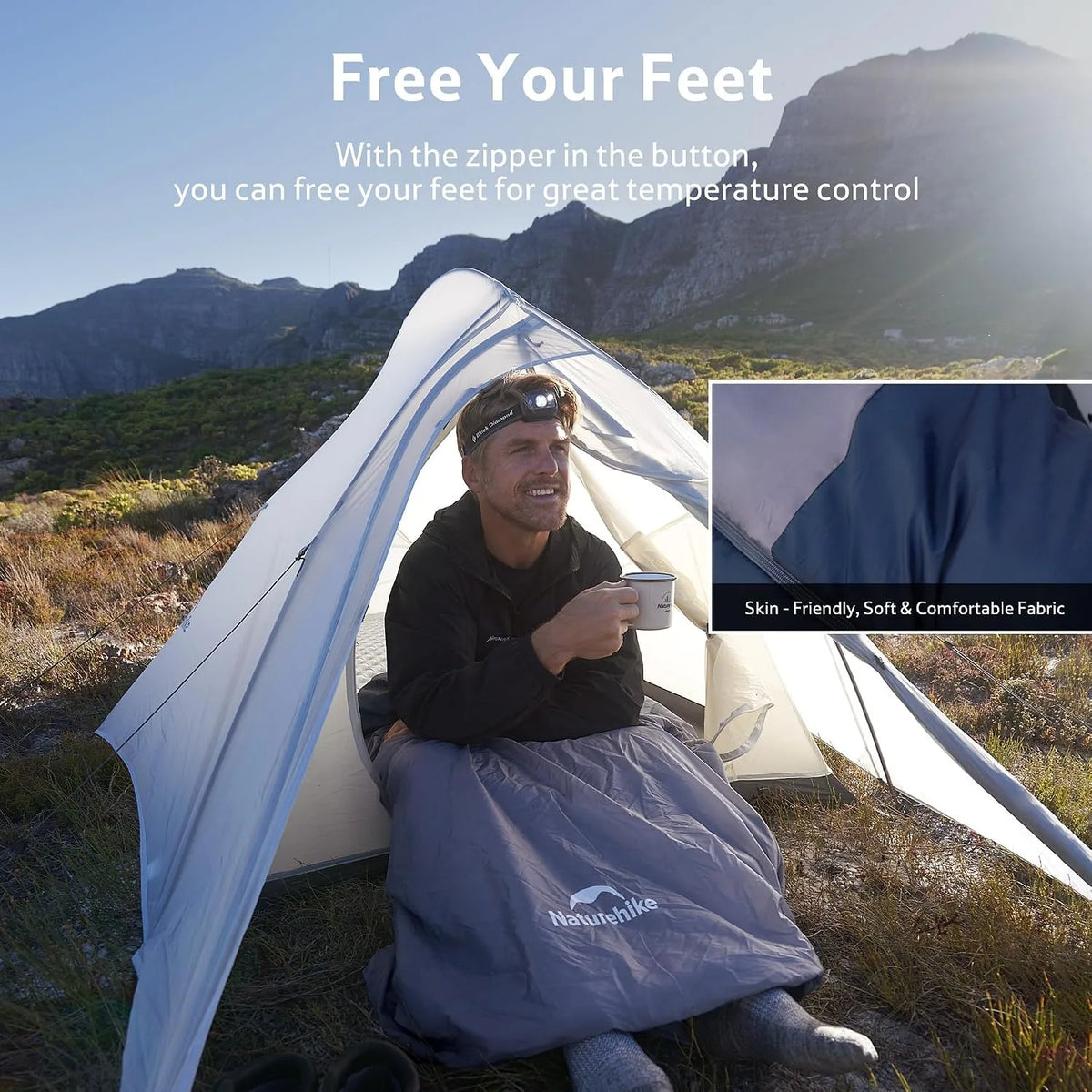 Naturehike Lightweight Compact Sleeping Bag Outdoor Camping Ultralight Envelope Sleeping Bag Portable Blanket Quilt with Compression Sack