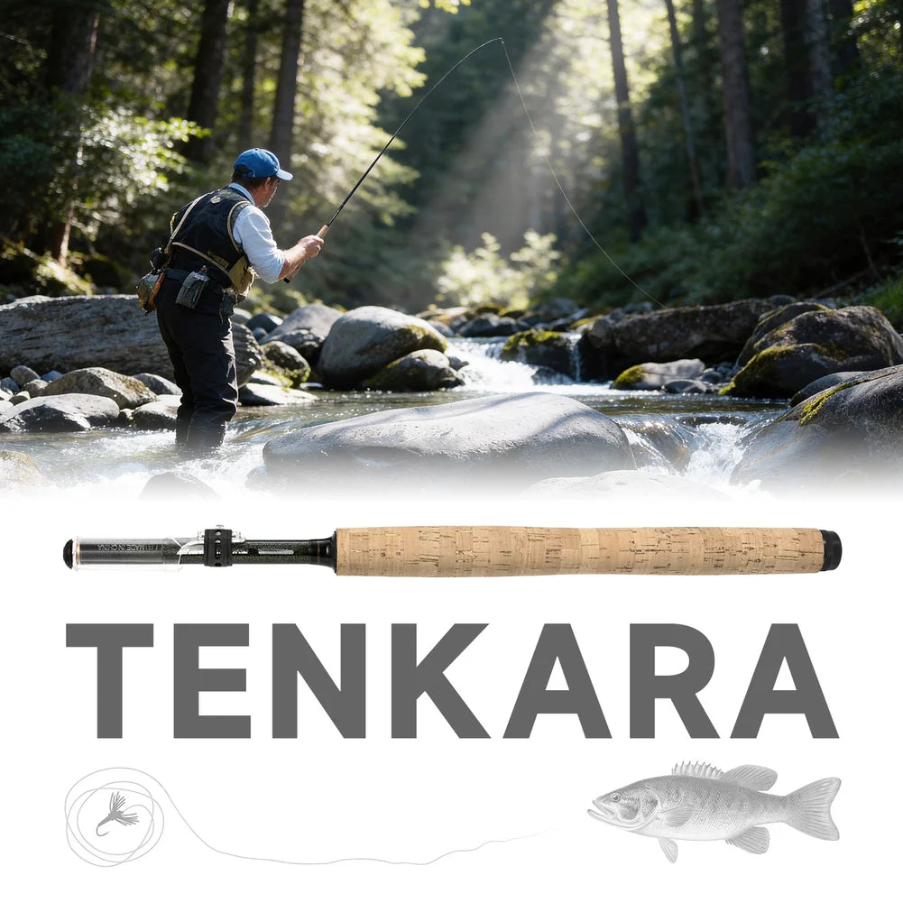 Tenkara Fly Fishing Rod 44-350cm Carbon Fiber With Imitation Wood Handle For Stream Fishing Gear