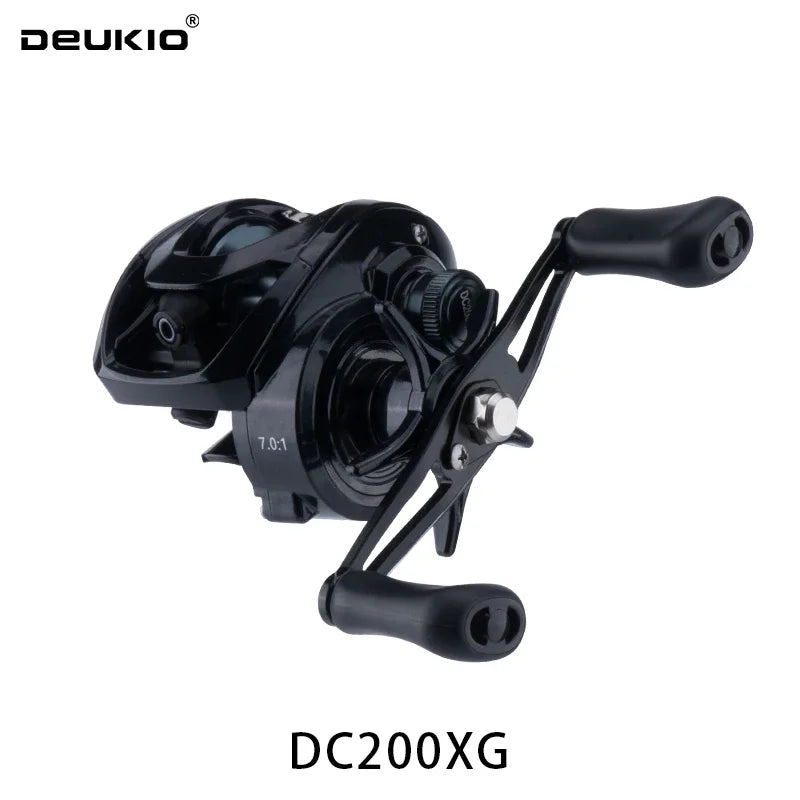 DEUKIO Baitcasting Fishing Reel DC Smart Control Long Cast Brass Gears 7.0:1 5+1BB Max Drag 8kg for Saltwater Freshwater