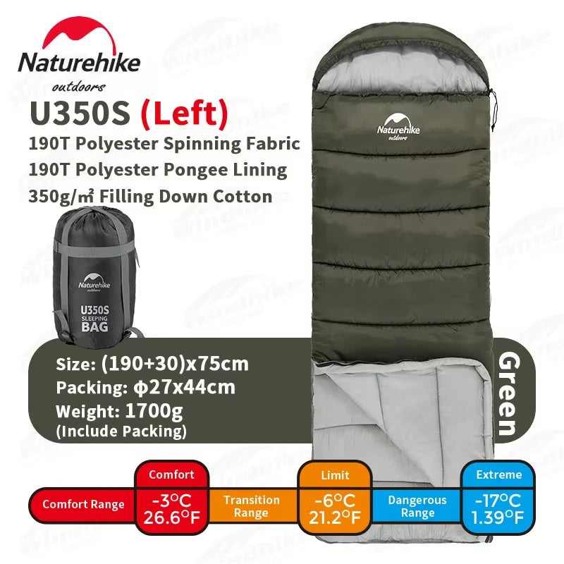 Naturehike Sleeping Bag Ultralight Cotton Sleeping Bag Winter Sleeping Bag Lightweight Waterproof Outdoor Quilt Sleeping Bag