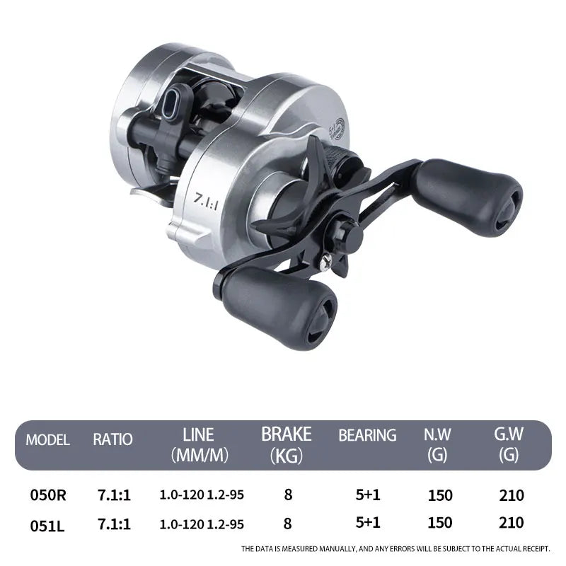DEUKIO Fishing Reel Cast Drums Wheel Drag 5kg Casting Reels 5+1BB Aluminum Alloy Handle With Rubber Knobs