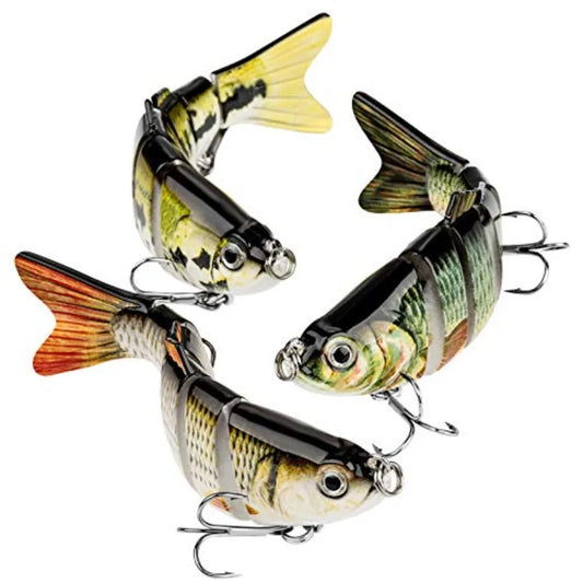 Bass Fishing Lure for Freshwater and Saltwater Lifelike Fishing Lures Multi Jointed Swimbait for Bass Trout Crappie Walleye Pik
