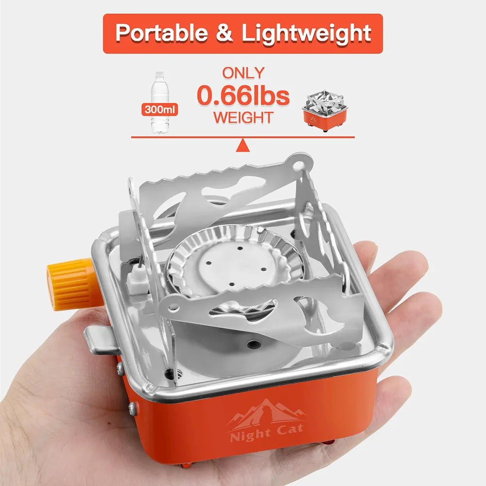 Night Cat Backpacking Stove Portable: Camping Gas Stove Foldable Mini Collapsible