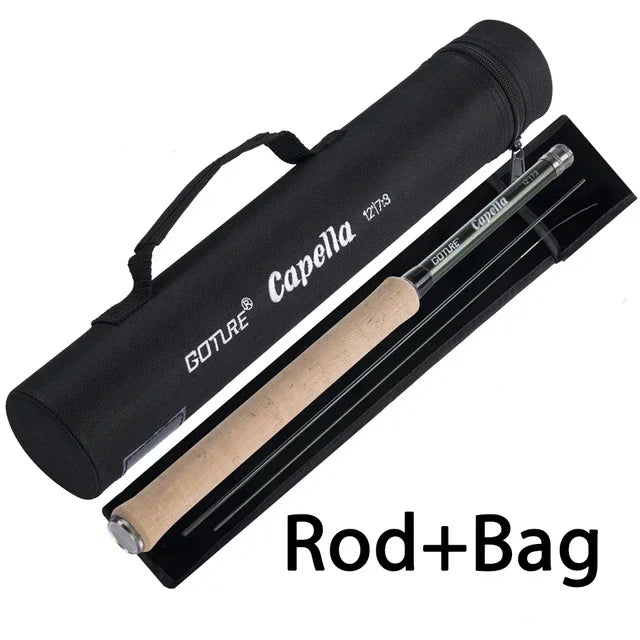 Goture Portable Telescopic Fly Fishing Rod Kit 12FT/3.6M With Carry Tube Bag Cork Carbon Tenkara Rod For Stream Lake Fishing